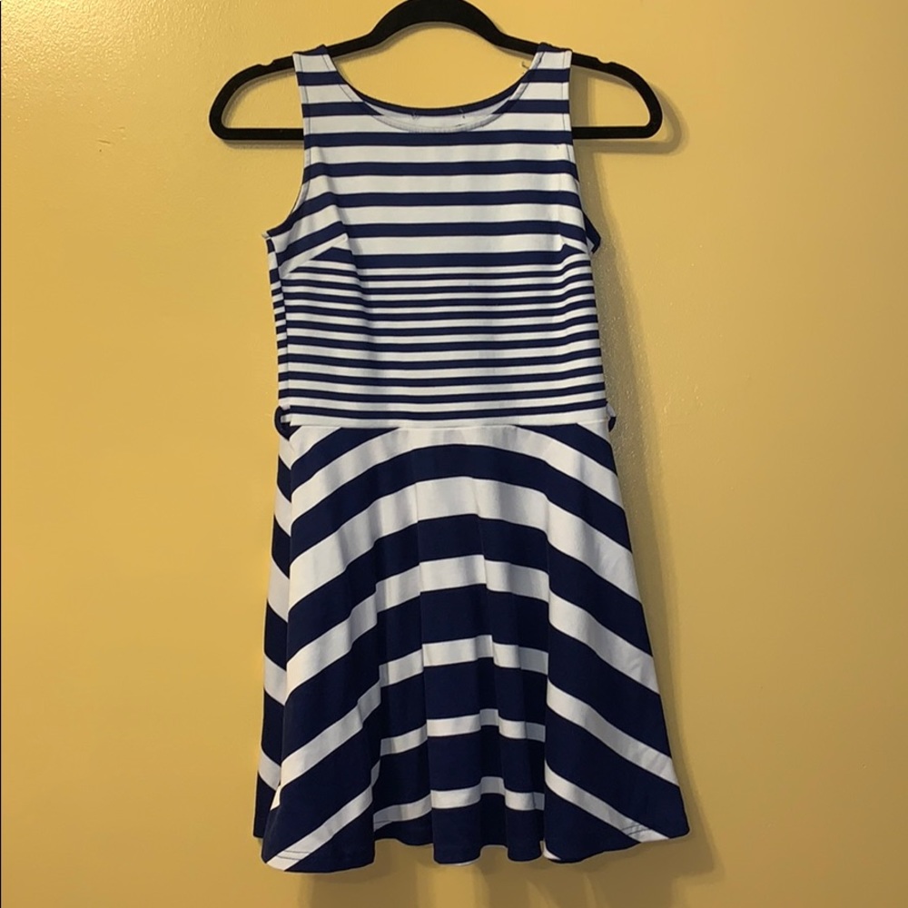 Navy and white stripped dress
